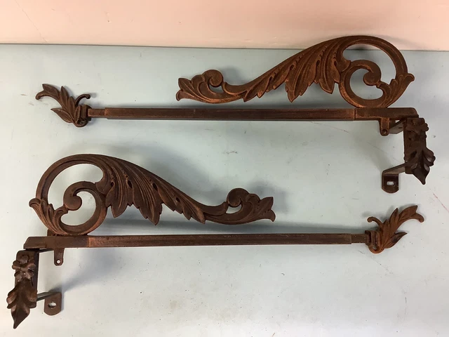 Vintage Pair Kirsch Swing Arm, Extension Metal Drapery Rods to 22”