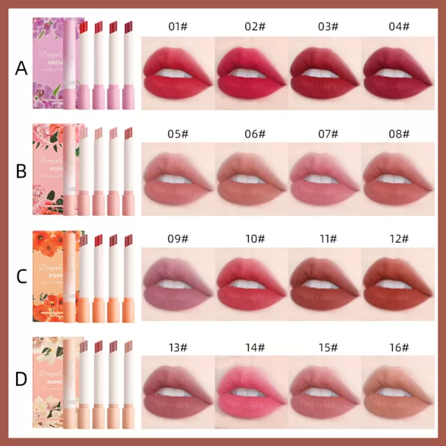 Lipstick 4Pcs Set Makeup Lipstick Matte Velvet Waterproof Long Lasting Lip Gloss