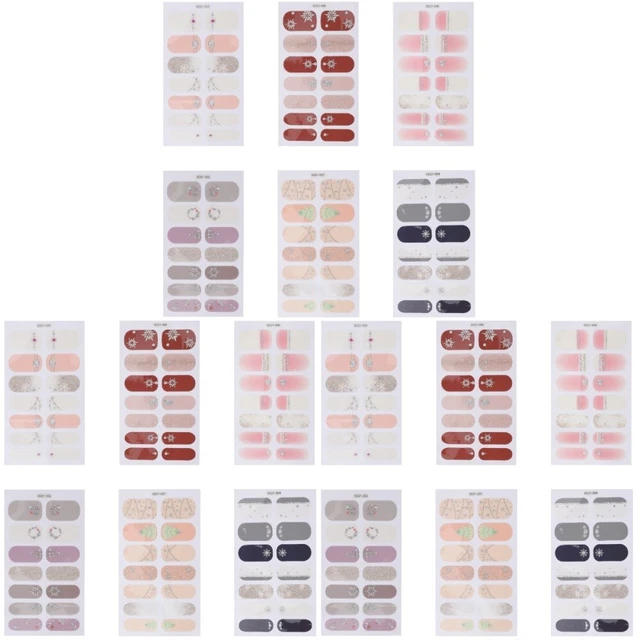 18 Pcs Nagelsticker Selber Machen Weihnachts-Maniküre-Aufkleber Wrapper