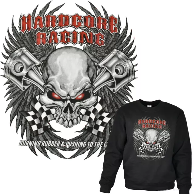 Hot Rod Sweatshirt Rockabilly Racing Pistons Tuning Speed Shop Skull *1259 bl