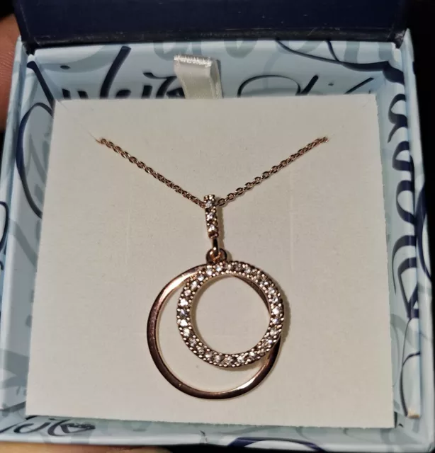 Rose Gold  Halskette  Anhänger Klar Weiß Swarovski Elemente OLIVER WEBER NEU&OVP