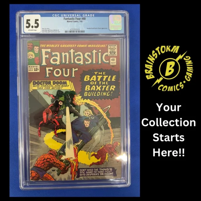 Fantastic Four #40 - CGC 5.5 - Daredevil and Doctor Doom App - Marvel 1965