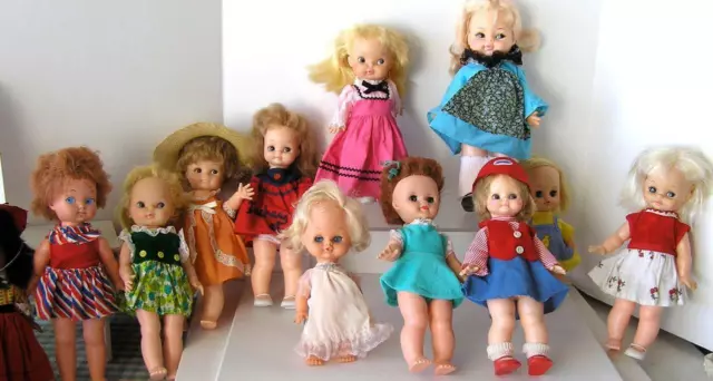 Vintage 1969-71 Horsman Doll 12" lot of 11 Dolls Collection FIND!