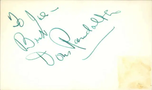 Donald Randolph D.1993 Actor Signed 3" x 5" Index Card
