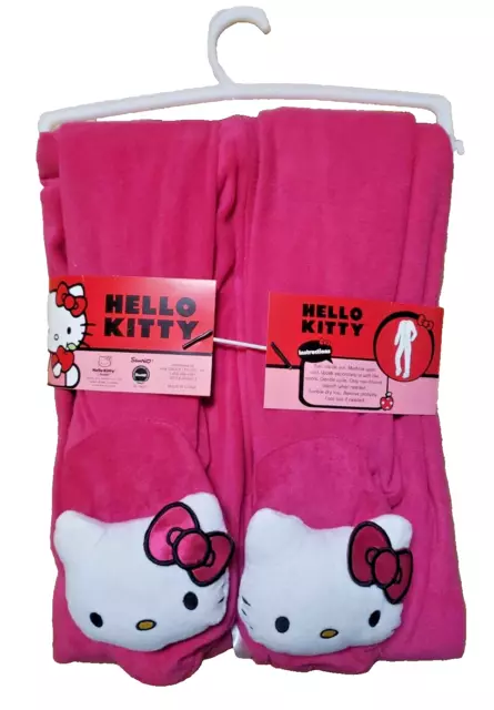 Hello Kitty Womens Footed Pajamas Fleece One Piece Large New W Tags FREE Ship