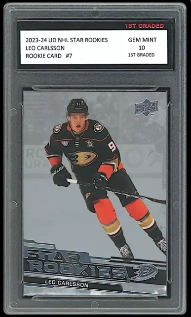 Leo Carlsson 2023-24 Upper Deck NHL Star Rookies 1st Graded 10 Rookie Card #7