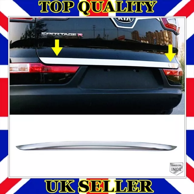 Chrome Rear Trunk Tailgate Lower Trim S.STEEL For KIA SPORTAGE III 2010 to 2015