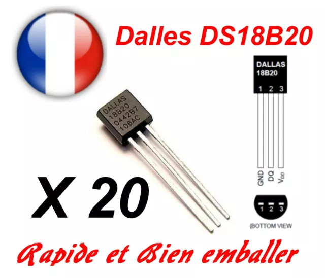 20x Dallas DS18B20 1-Wire Digital Thermometer TO-92