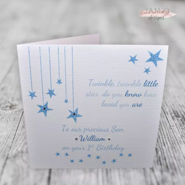 Personalised Boys 1st Birthday Card Son Grandson Nephew 2nd 3rd Twinkle Twinkle