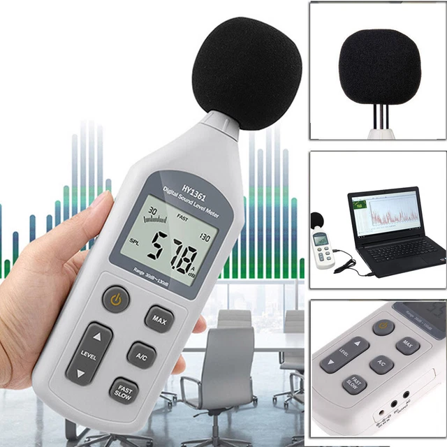 SOUND LEVEL METER 30130 dB Decibel Data Logger Noise Measurement LCD