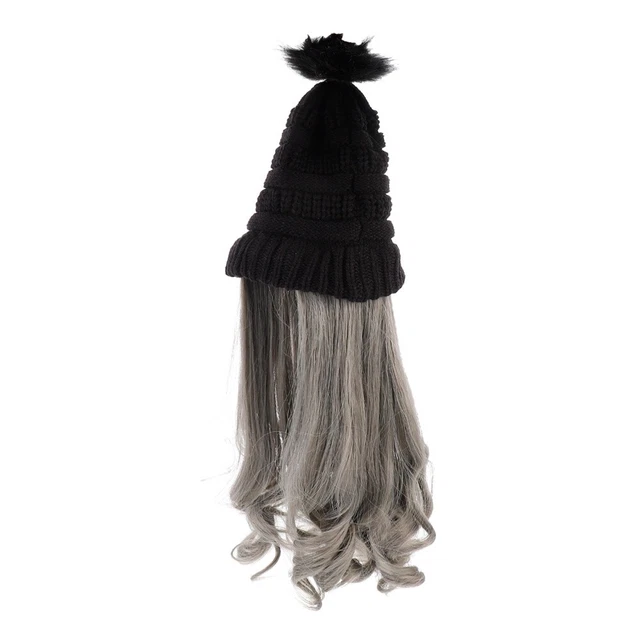 Gorras de peluca de sombrero largo y rizado para mujer ondulado alambre de alta temperatura señorita