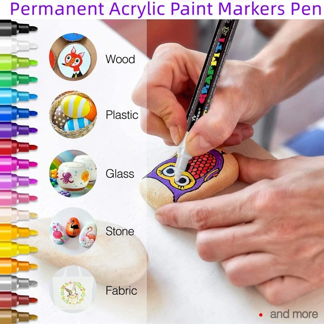 Pennarelli permanenti per vernice acrilica 12-28 colori Pennarello a punta...