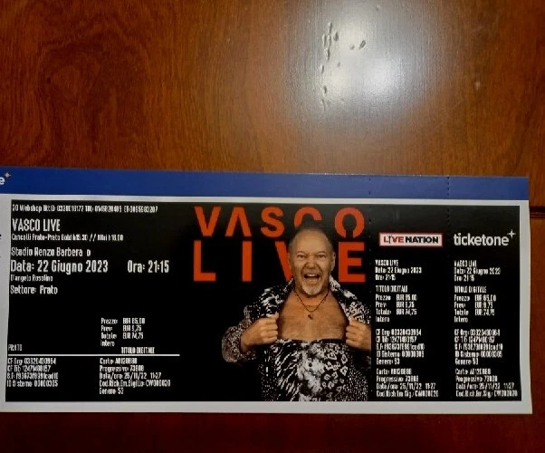 Biglietto Vasco Rossi concerto Palermo - 23 Giugno