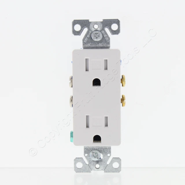 Eaton White TAMPER RESISTANT Duplex Receptacle Outlet 5-15R 15A Bulk TR1107W
