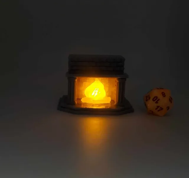 LED Fireplace Terrain Wargames Dungeons & Dragons D&D TTRPG Fantasy DnD Tavern