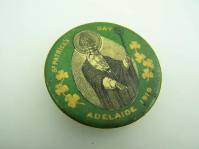 Pin back badge 1919 St.Patrick's Day, Adelaide                       2792