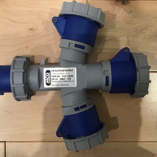 16AMP 2P+E I67 3 Way Splitter Unit £31.31 - PicClick UK