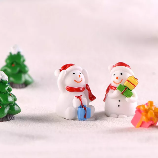 Christmas Snowman Santa Claus Trees gift Figurines Fairy Garden Miniatures YRH1 3