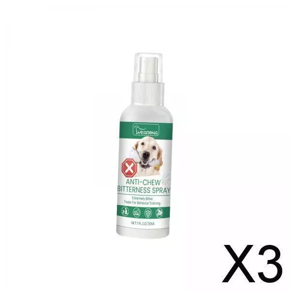 3X Spray Anti-mastication pour chiens, Spray Portable pour arrêter de