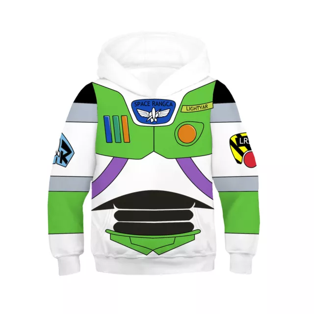 Kids Toy Story Buzz Lightyear Cosplay Hoodie Pullover Boys 3D Print Sweatshirts 3