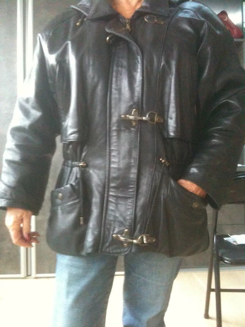 Veste En Cuir D’agneau Elizé Marron Taille 42 – Neuve Avec étiquettes, Style Caban