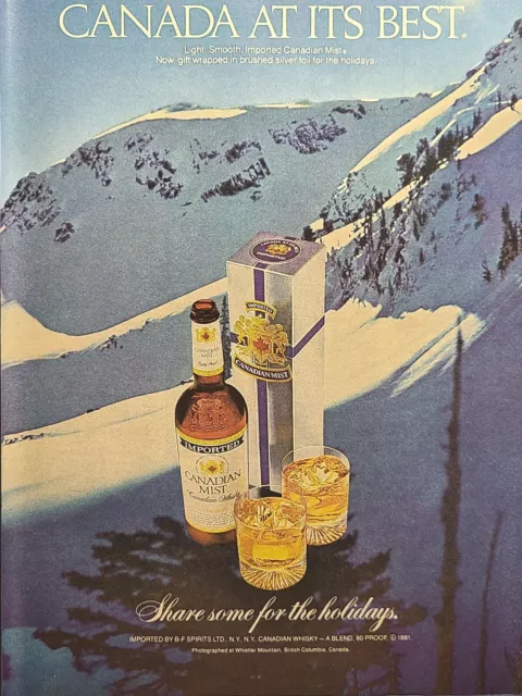 Canadian Mist Whisky Canada at its Best Vintage Print Ad 1982 **See Descr**