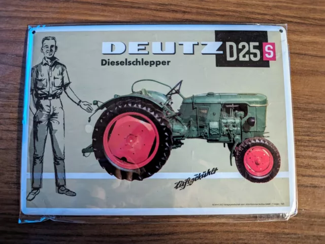 DEUTZ D25 Traktor = Blechschild MAKELLOS Trecker Schlepper Landwirt Farmer