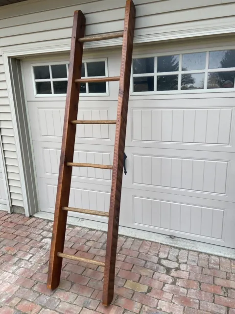 Rustic Ladder Made From Rough Sawn Reclaimed 19 th  Century Barn Wood 8.6 ft