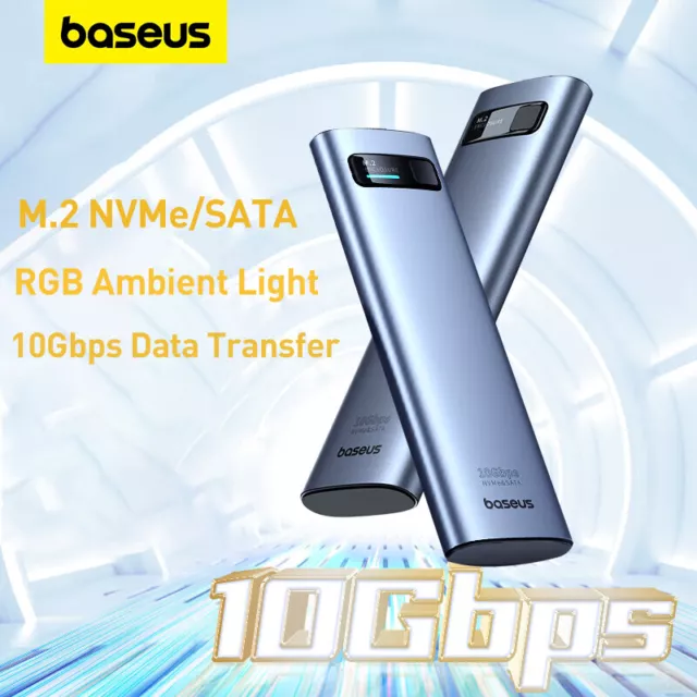 Baseus M2 SSD Case NVME SATA Gen 2 Dual Protocol M.2 to USB C 3.1 SSD Adapter