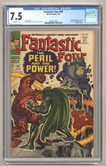 Fantastic Four 60 (CGC 7.5) Doctor Doom Silver Surfer Inhumans Kirby 1967 O133