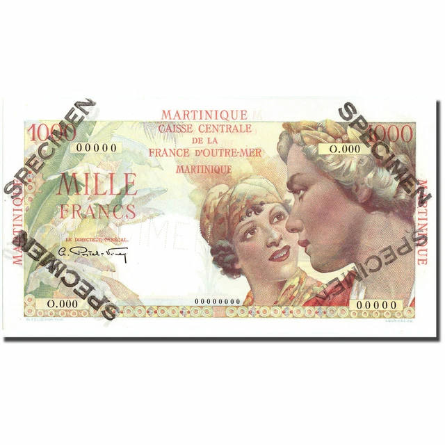 [#215936] Banknote, Martinique, 1000 Francs, Undated (1946), KM:33, UNC(65-70)