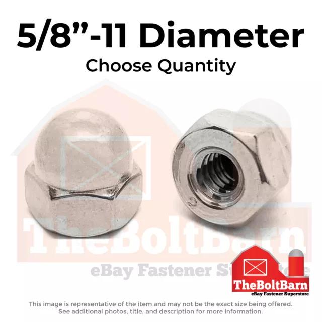 5/8"-11 Stainless Steel Acorn Nuts (Choose Qty)