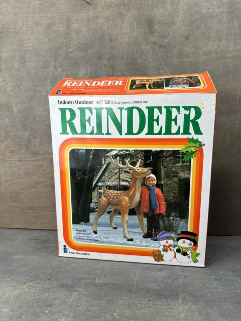 VTG 1987 Intex Inflatable Christmas Reindeer 48” Indoor/Outdoor New Old Stock
