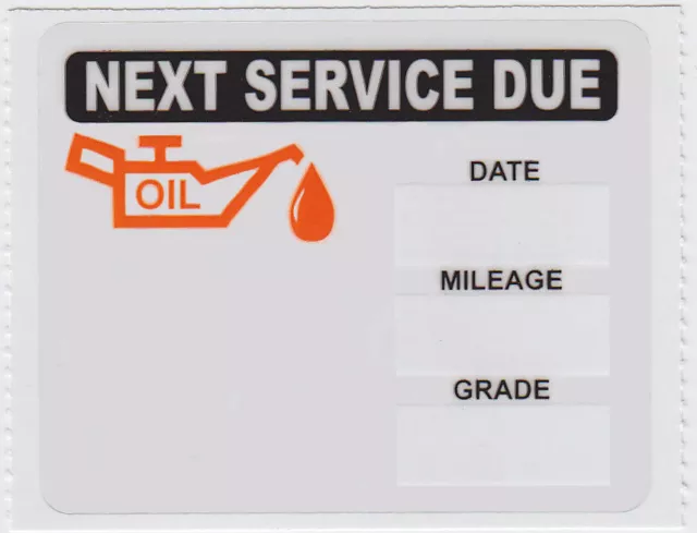 24 Orange/Black Static Cling Oil Change Reminder Stickers Decals Free Shipping