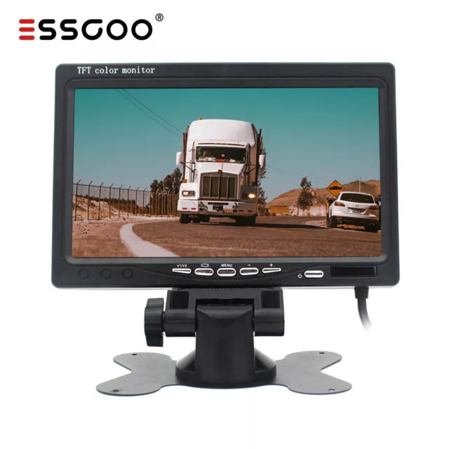 ESSGOO 7 Zoll TFT LCD Rückfahr HD Bildschirm Monitor für PKW LKW Rückfahrkamera