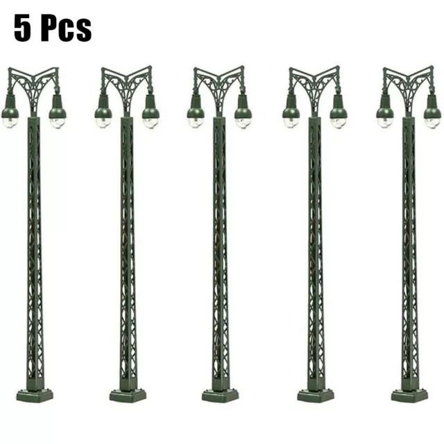 5?? HO Scale 1:87 Model Railway LED Street Light Lattice Mast Light Warm White