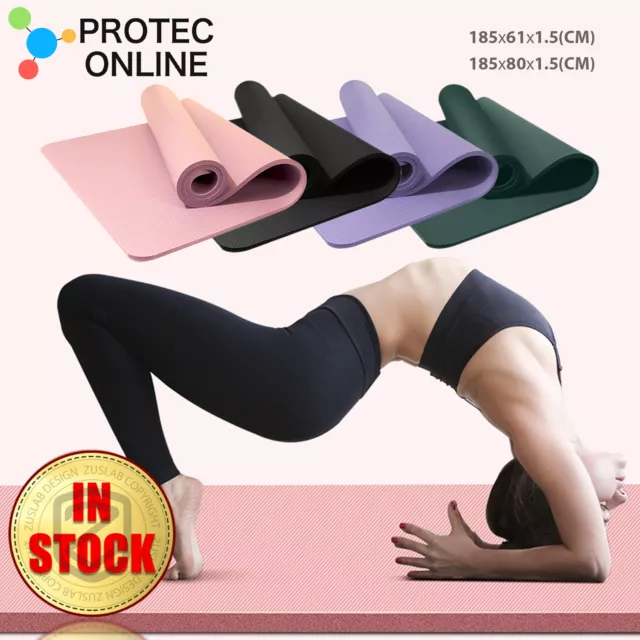 Yoga Mat Thick Wide NBR Non-slip Exercise Fitness Pilate Gym Dance Sports Pad