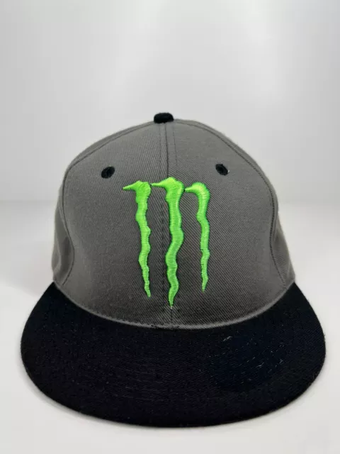 Monster Energy Drink cap hat snapback grey black adjustable one size fits most