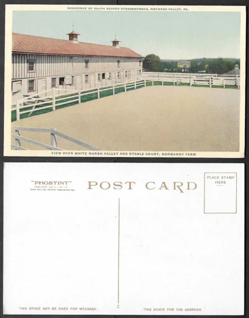 Old Pennsylvania Postcard - Gwynedd Valley - Stable, Normandy Farms, Phostint
