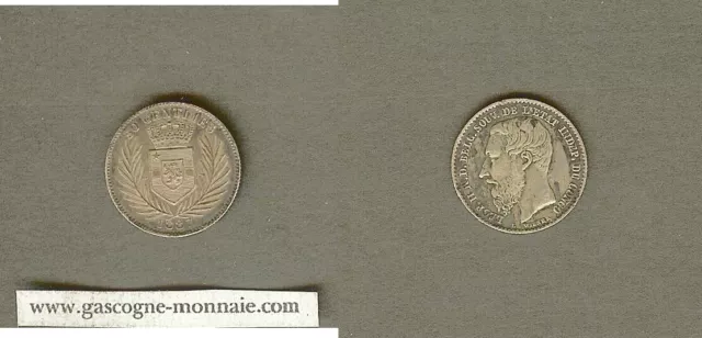 Congo belge Léopold II 50 centimes 1887