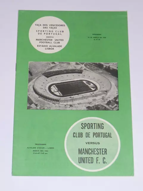 1964 European Cup Winners Cup SPORTING LISBON V MANCHESTER UNITED