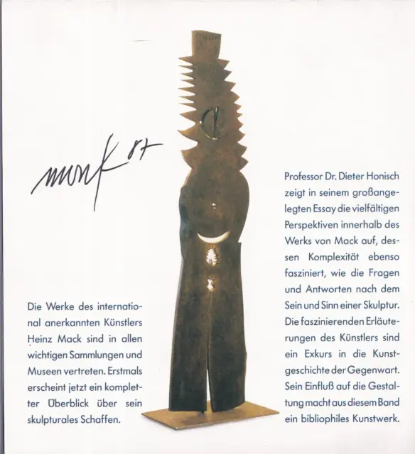 Heinz Mack - Bildhauer + Maler - Prospekt - original signiert