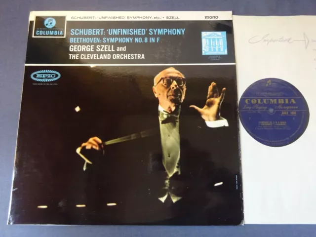 SCHUBERT - UNFINISHED SYMPHONY / BEETHOVEN - NO 8 LP, Szell, COLUMBIA 33CX 1850