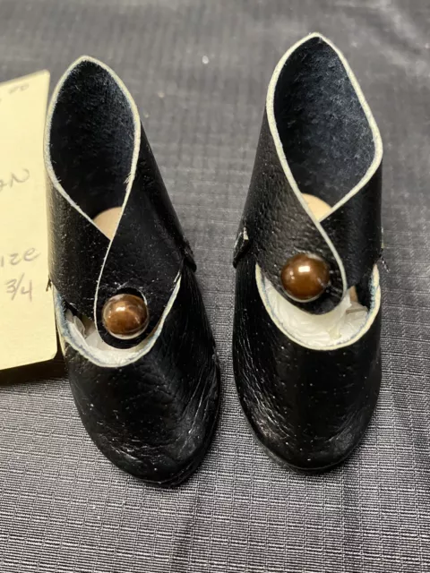 Vintage Unique Leather Doll Shoes For Bisque or Old Style Doll 