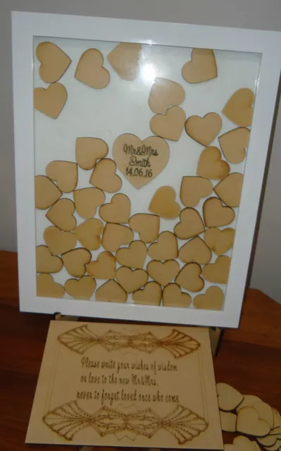 Alternative wedding personalized Guest book special occasions Drop box hearts