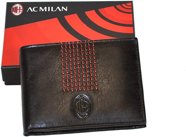 PORTAFOGLIO UOMO VERA Pelle AC MILAN orig. con portamonete portacarte  ribaltina EUR 35,99 - PicClick FR