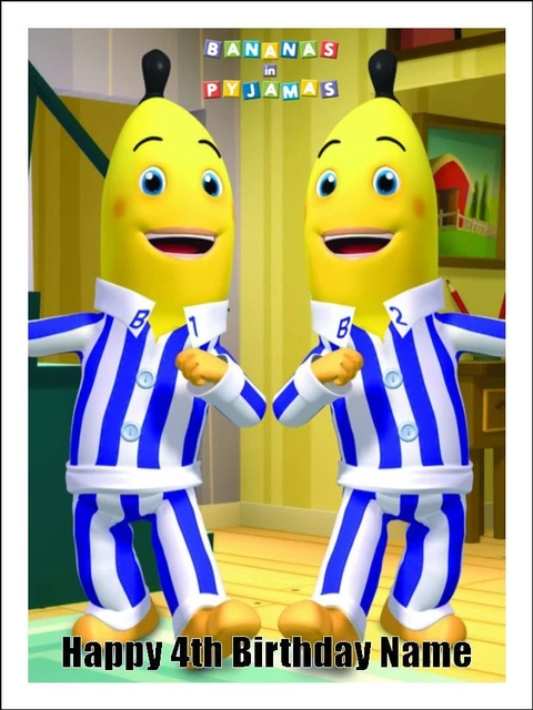 BANANA'S IN PYJAMAS Cake Topper Edible Birthday Cake Decoration (2 ...