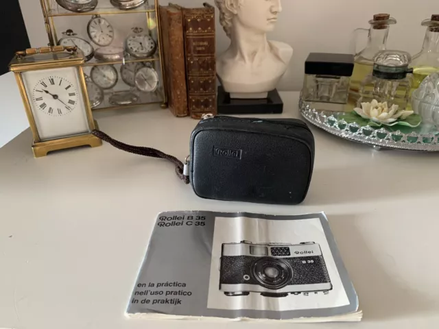 ROLLEI 35 b macchina fotografica Carl Zeiss Triotar 3 ISTRUZIONI E CUSTODIA