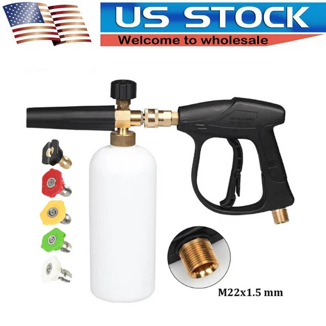 1/4" Snow Foam Washer Gun Car Wash Soap Lance Cannon Spray Pressure Jet Bottle