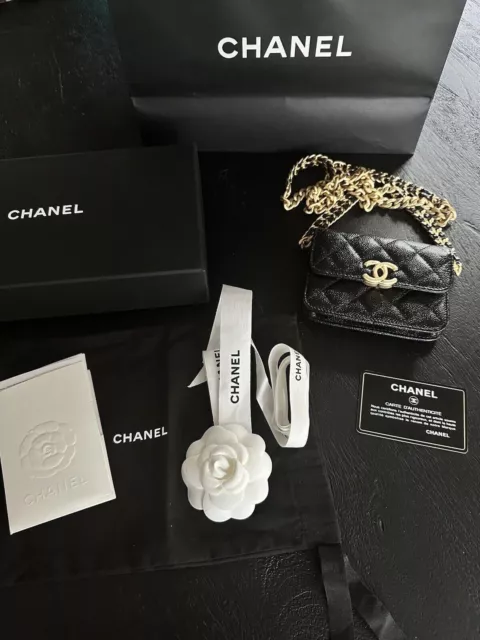 Chanel Tasche mini kaviar Leder schwarz fullset hardware gold timeless crossbody